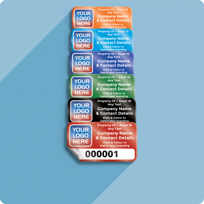 Premium Laminated Custom Asset Sticker with Sequential Numbering - Design 1 - Mini